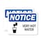 Signmission Hot Surface Sign, 7 in H x 10 in W, Plastic, Very Hot Water OS-2PACK-NS-P-710-L-18871 - alternate 1